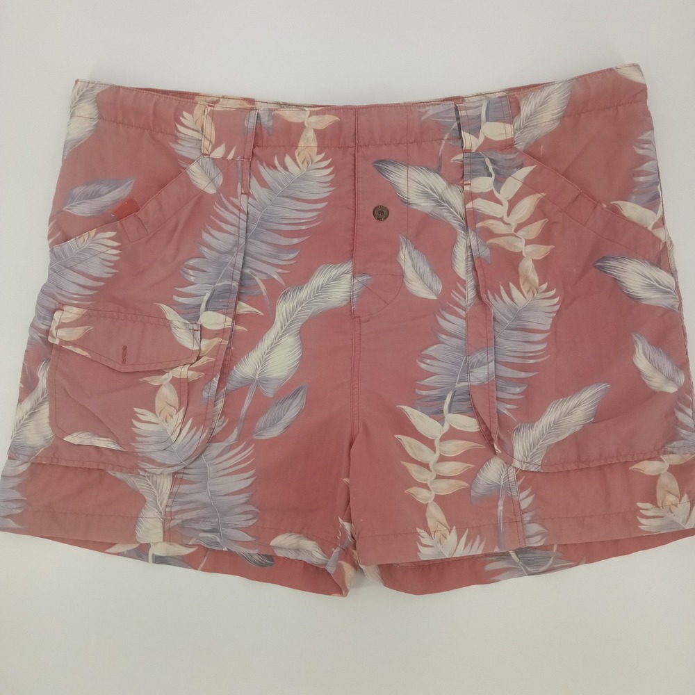 Tommy Bahama Mens XL Swim Trunks Pink Tropical Floral Palm Paradise Nation Nylon